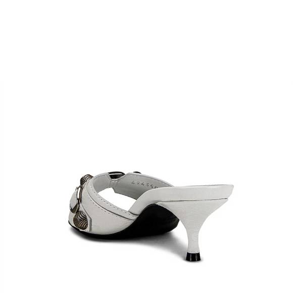NEW BALENCIAGA cagole mule sandal in white & palladium - Picture 3 of 4